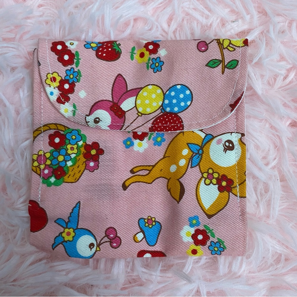 Handmade Pink Deer Fawn Coquette Cottagecore Kawaii EGL Lolita Pouch Wallet